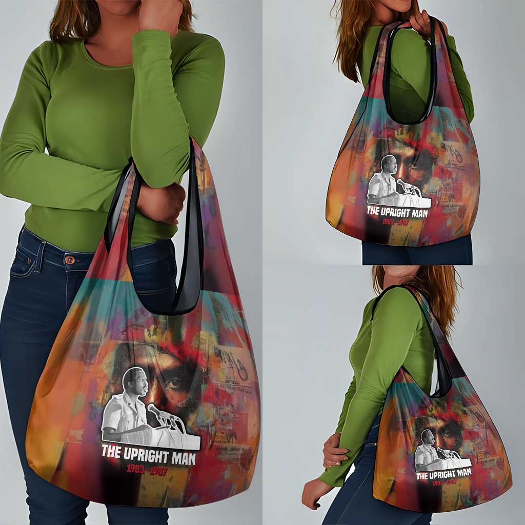Thomas Sankara Burkina Faso Grocery Bag with Bold Portrait and The Upright Man Tribute Design - Wonder Print Shop