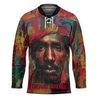 Thomas Sankara Burkina Faso Hockey Jersey with Bold Portrait and The Upright Man Tribute Design - Wonder Print Shop