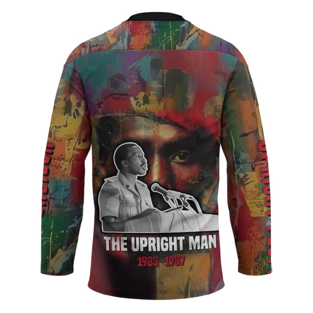 Thomas Sankara Burkina Faso Hockey Jersey with Bold Portrait and The Upright Man Tribute Design - Wonder Print Shop