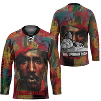 Thomas Sankara Burkina Faso Hockey Jersey with Bold Portrait and The Upright Man Tribute Design - Wonder Print Shop