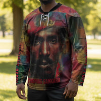 Thomas Sankara Burkina Faso Hockey Jersey with Bold Portrait and The Upright Man Tribute Design - Wonder Print Shop