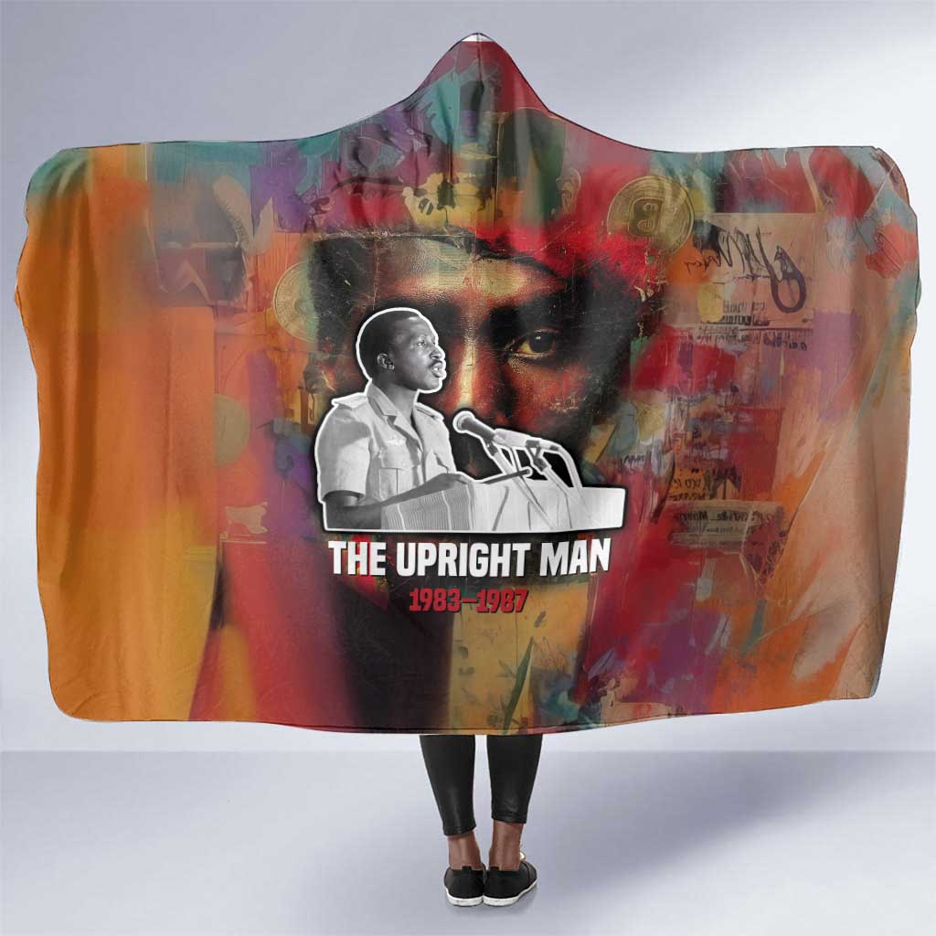 Thomas Sankara Burkina Faso Hooded Blanket with Bold Portrait and The Upright Man Tribute Design - Wonder Print Shop