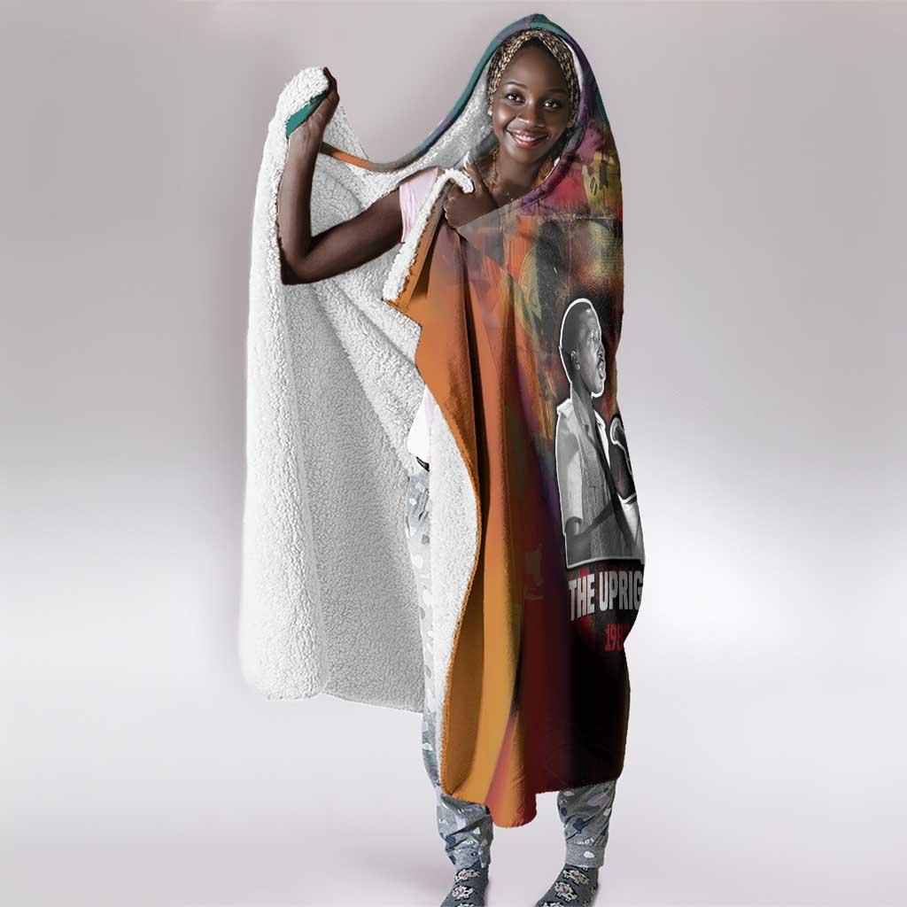 Thomas Sankara Burkina Faso Hooded Blanket with Bold Portrait and The Upright Man Tribute Design - Wonder Print Shop