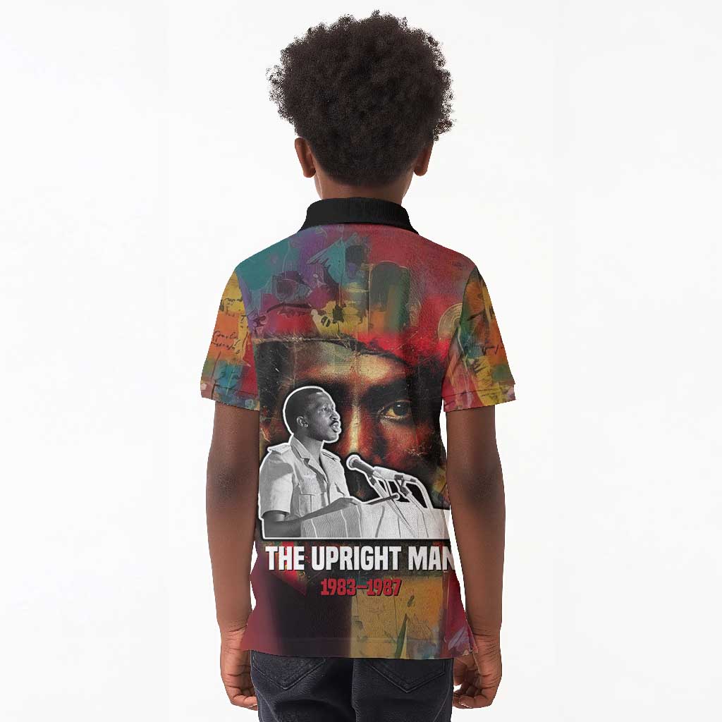 Thomas Sankara Burkina Faso Kid Polo Shirt with Bold Portrait and The Upright Man Tribute Design - Wonder Print Shop