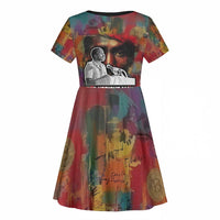 Thomas Sankara Burkina Faso Kid Short Sleeve Dress with Bold Portrait and The Upright Man Tribute Design - Wonder Print Shop