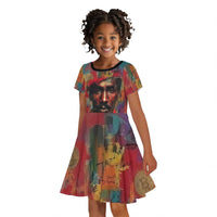 Thomas Sankara Burkina Faso Kid Short Sleeve Dress with Bold Portrait and The Upright Man Tribute Design - Wonder Print Shop
