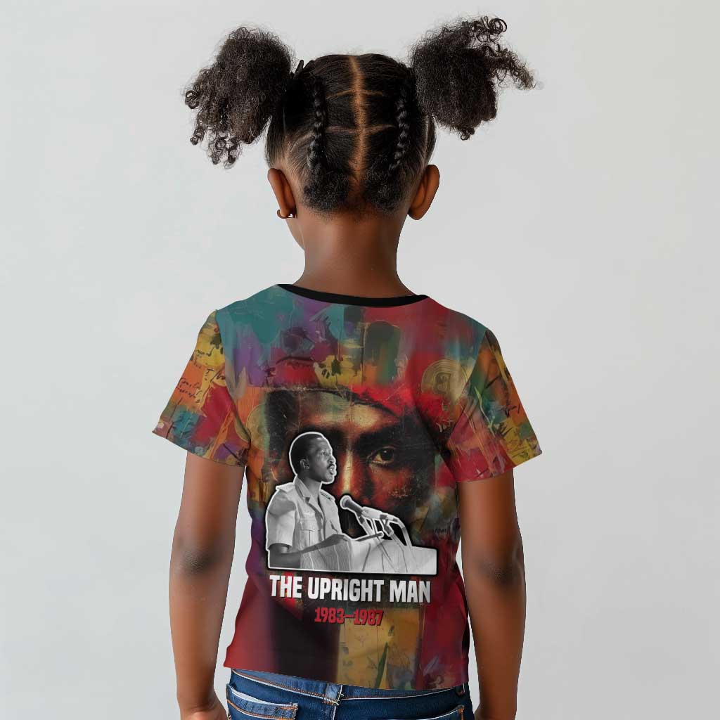 Thomas Sankara Burkina Faso Kid T shirt with Bold Portrait and The Upright Man Tribute Design - Wonder Print Shop