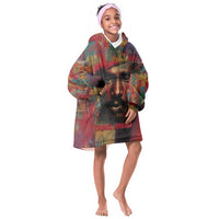 Thomas Sankara Burkina Faso Kid Wearable Blanket Hoodie with Bold Portrait and The Upright Man Tribute Design - Wonder Print Shop