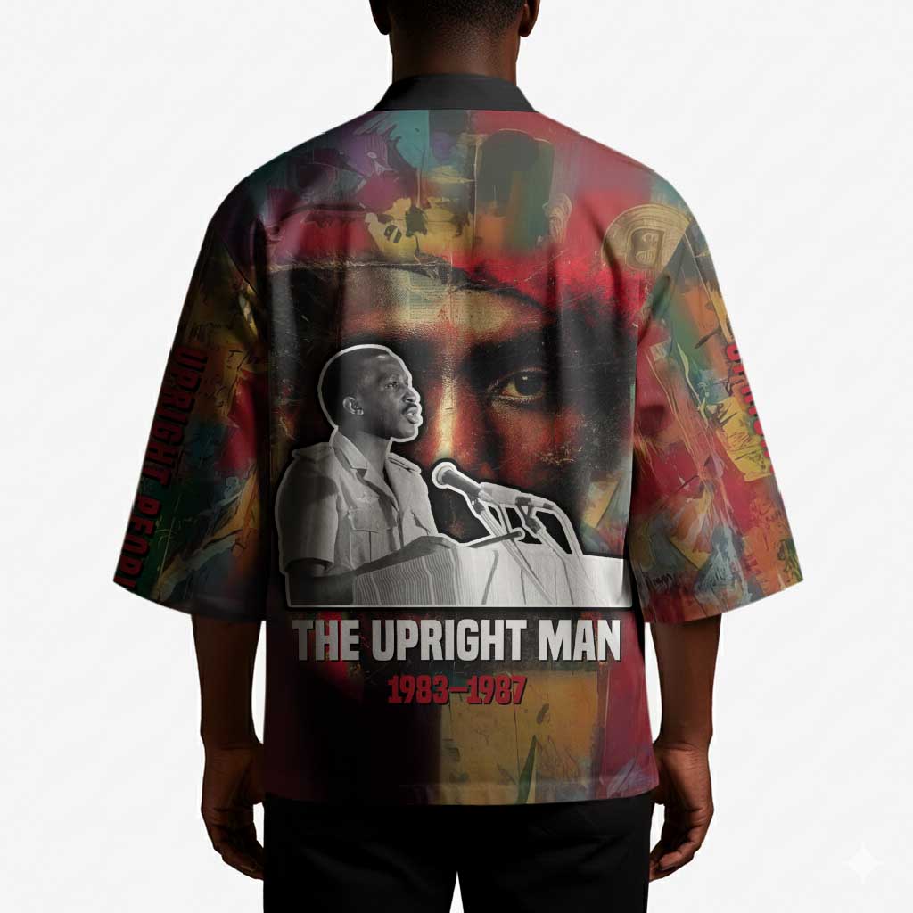 Thomas Sankara Burkina Faso Kimono with Bold Portrait and The Upright Man Tribute Design - Wonder Print Shop