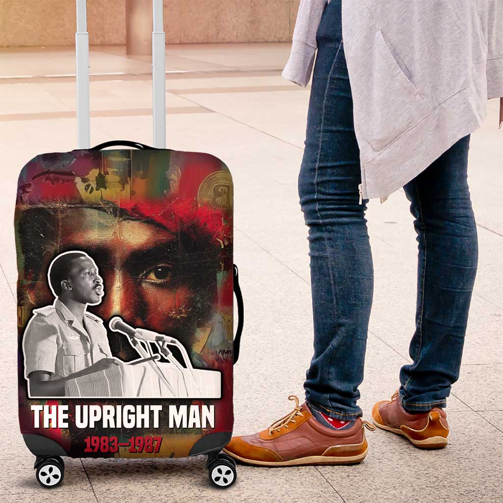 Thomas Sankara Burkina Faso Luggage Cover with Bold Portrait and The Upright Man Tribute Design - Wonder Print Shop