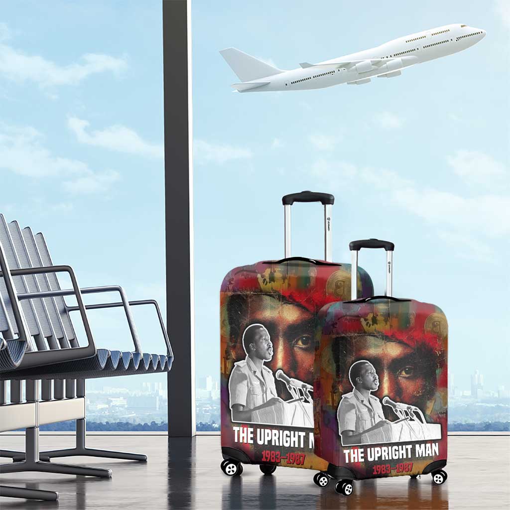 Thomas Sankara Burkina Faso Luggage Cover with Bold Portrait and The Upright Man Tribute Design - Wonder Print Shop