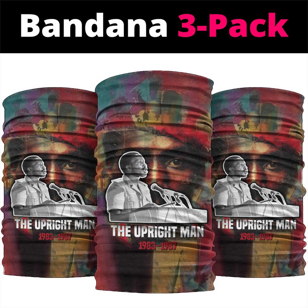 Thomas Sankara Burkina Faso Neck Gaiter with Bold Portrait and The Upright Man Tribute Design - Wonder Print Shop
