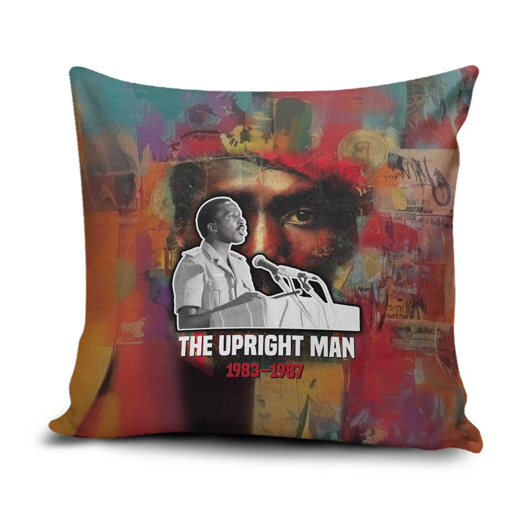 Thomas Sankara Burkina Faso Pillow Cover with Bold Portrait and The Upright Man Tribute Design - Wonder Print Shop