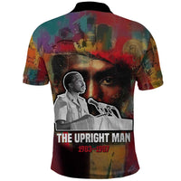 Thomas Sankara Burkina Faso Polo Shirt with Bold Portrait and The Upright Man Tribute Design - Wonder Print Shop
