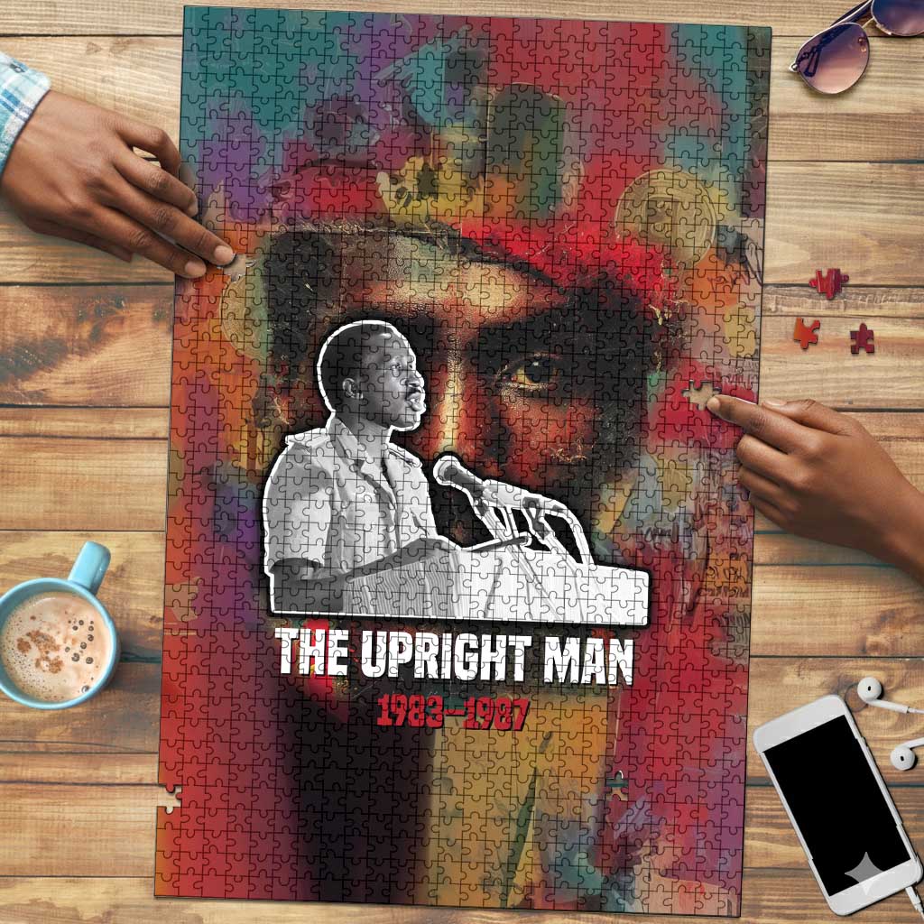 Thomas Sankara Burkina Faso Puzzle with Bold Portrait and The Upright Man Tribute Design - Wonder Print Shop