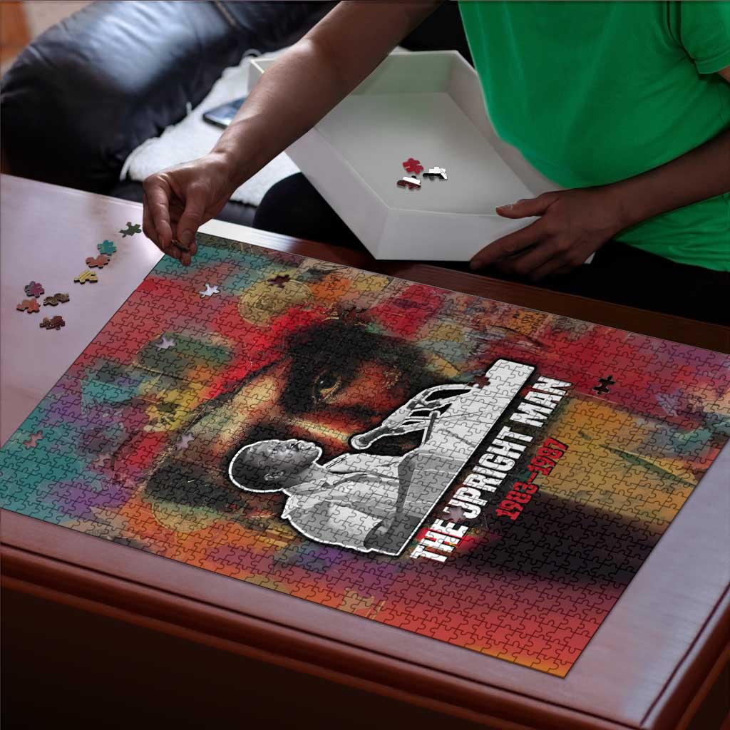 Thomas Sankara Burkina Faso Puzzle with Bold Portrait and The Upright Man Tribute Design - Wonder Print Shop