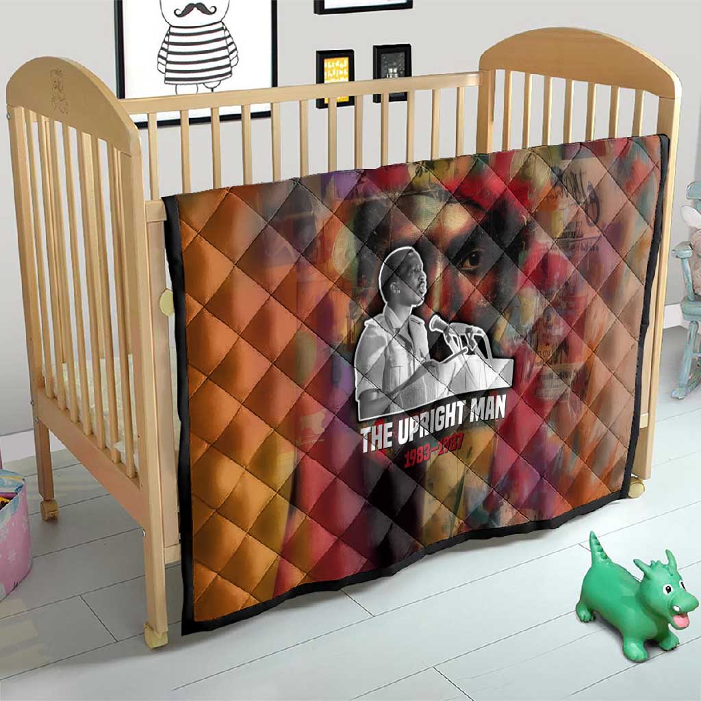 Thomas Sankara Burkina Faso Quilt with Bold Portrait and The Upright Man Tribute Design - Wonder Print Shop
