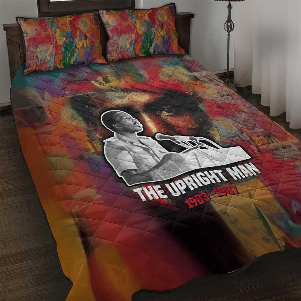 Thomas Sankara Burkina Faso Quilt Bed Set with Bold Portrait and The Upright Man Tribute Design - Wonder Print Shop