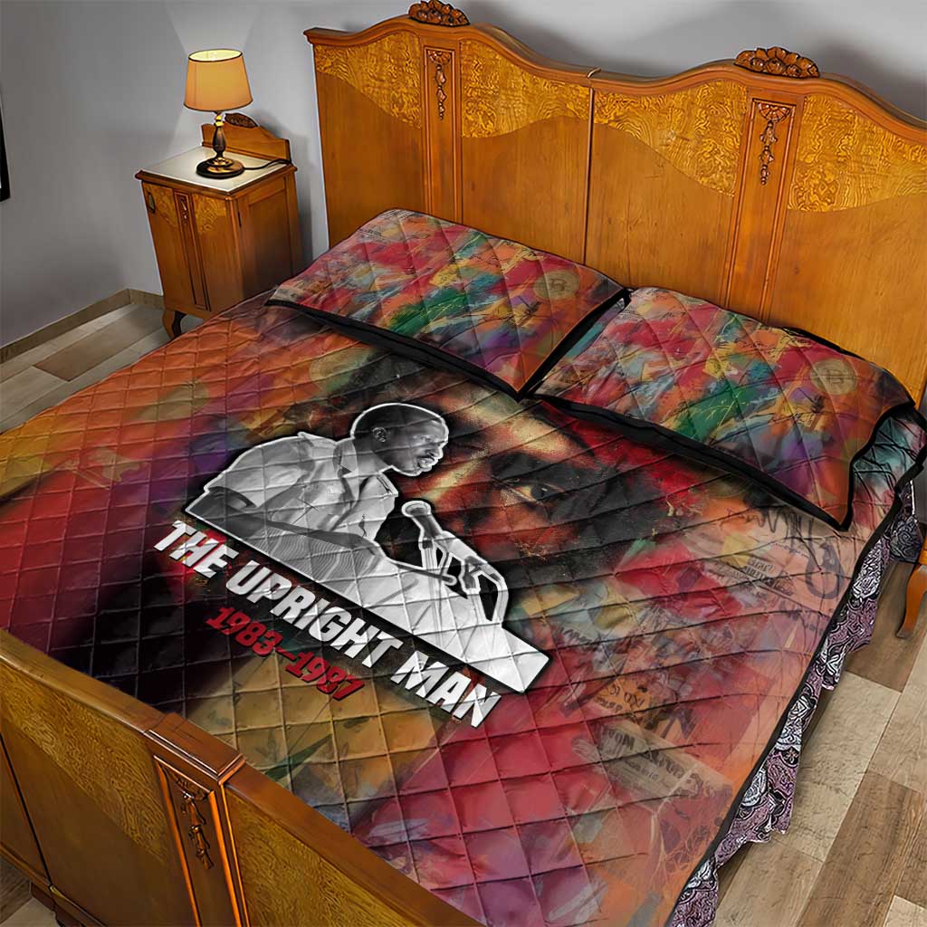 Thomas Sankara Burkina Faso Quilt Bed Set with Bold Portrait and The Upright Man Tribute Design - Wonder Print Shop
