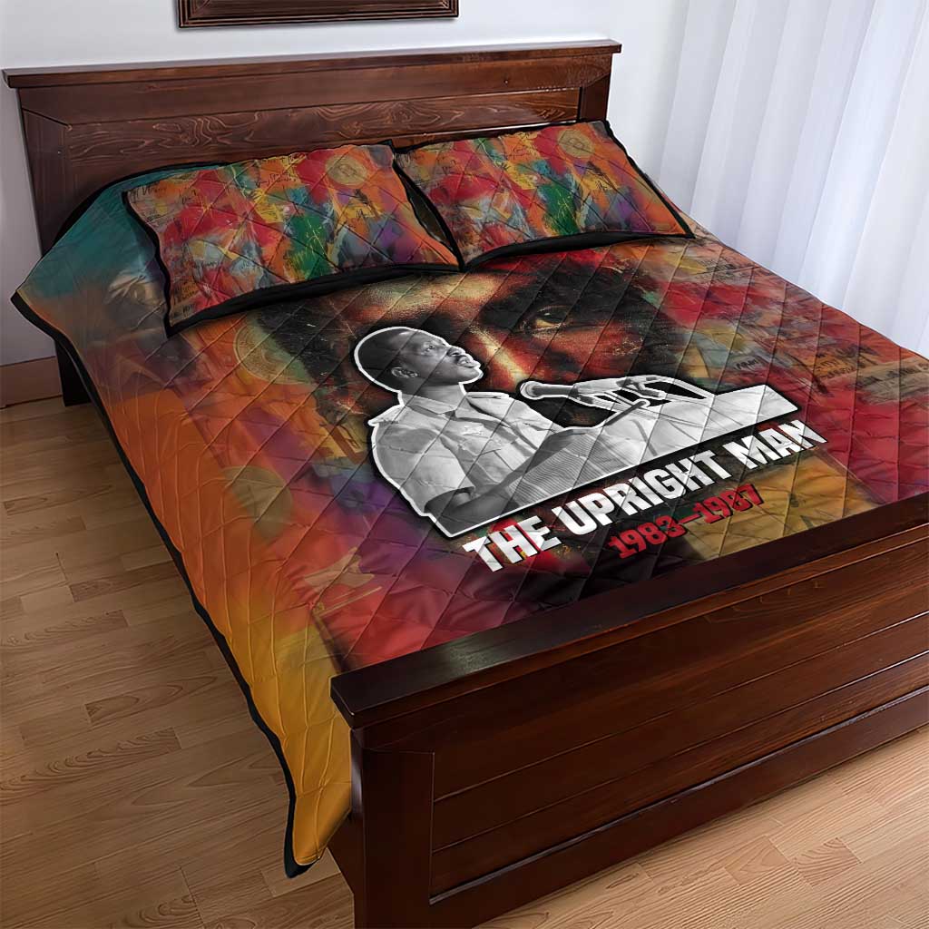 Thomas Sankara Burkina Faso Quilt Bed Set with Bold Portrait and The Upright Man Tribute Design - Wonder Print Shop