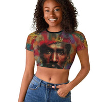 Thomas Sankara Burkina Faso Raglan Cropped T shirt with Bold Portrait and The Upright Man Tribute Design - Wonder Print Shop