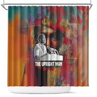 Thomas Sankara Burkina Faso Shower Curtain with Bold Portrait and The Upright Man Tribute Design - Wonder Print Shop