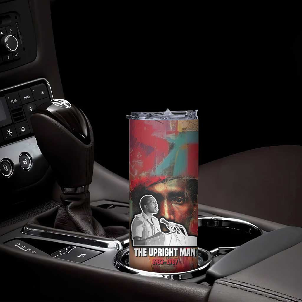 Thomas Sankara Burkina Faso Skinny Tumbler with Bold Portrait and The Upright Man Tribute Design - Wonder Print Shop
