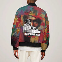 Thomas Sankara Burkina Faso Sleeve Zip Bomber Jacket with Bold Portrait and The Upright Man Tribute Design - Wonder Print Shop