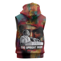 Thomas Sankara Burkina Faso Sleeveless Zip Hoodie with Bold Portrait and The Upright Man Tribute Design - Wonder Print Shop