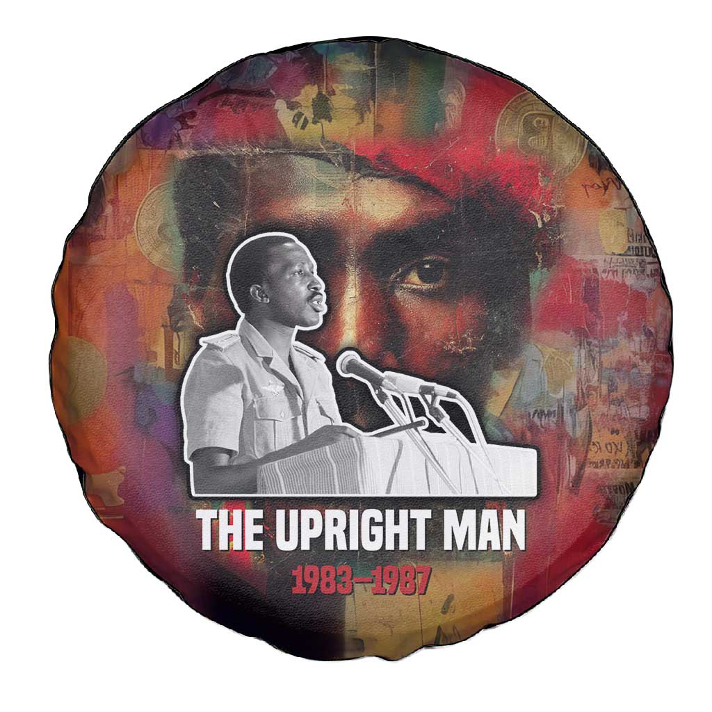Thomas Sankara Burkina Faso Spare Tire Cover with Bold Portrait and The Upright Man Tribute Design - Wonder Print Shop