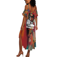 Thomas Sankara Burkina Faso Summer Maxi Dress with Bold Portrait and The Upright Man Tribute Design - Wonder Print Shop