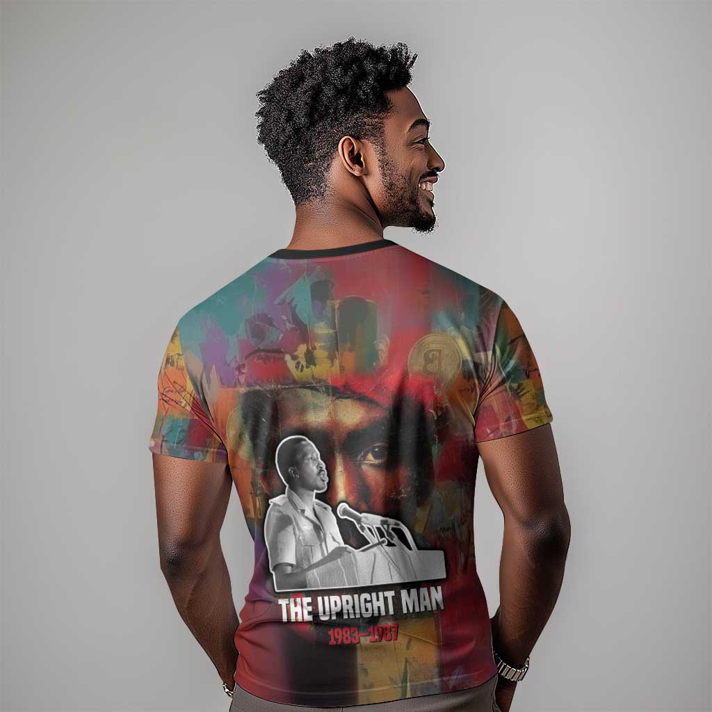 Thomas Sankara Burkina Faso T shirt with Bold Portrait and The Upright Man Tribute Design - Wonder Print Shop