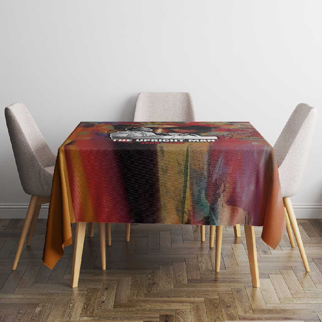 Thomas Sankara Burkina Faso Tablecloth with Bold Portrait and The Upright Man Tribute Design - Wonder Print Shop