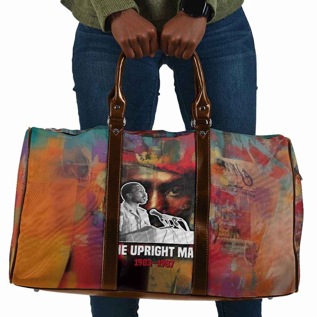 Thomas Sankara Burkina Faso Travel Bag with Bold Portrait and The Upright Man Tribute Design - Wonder Print Shop