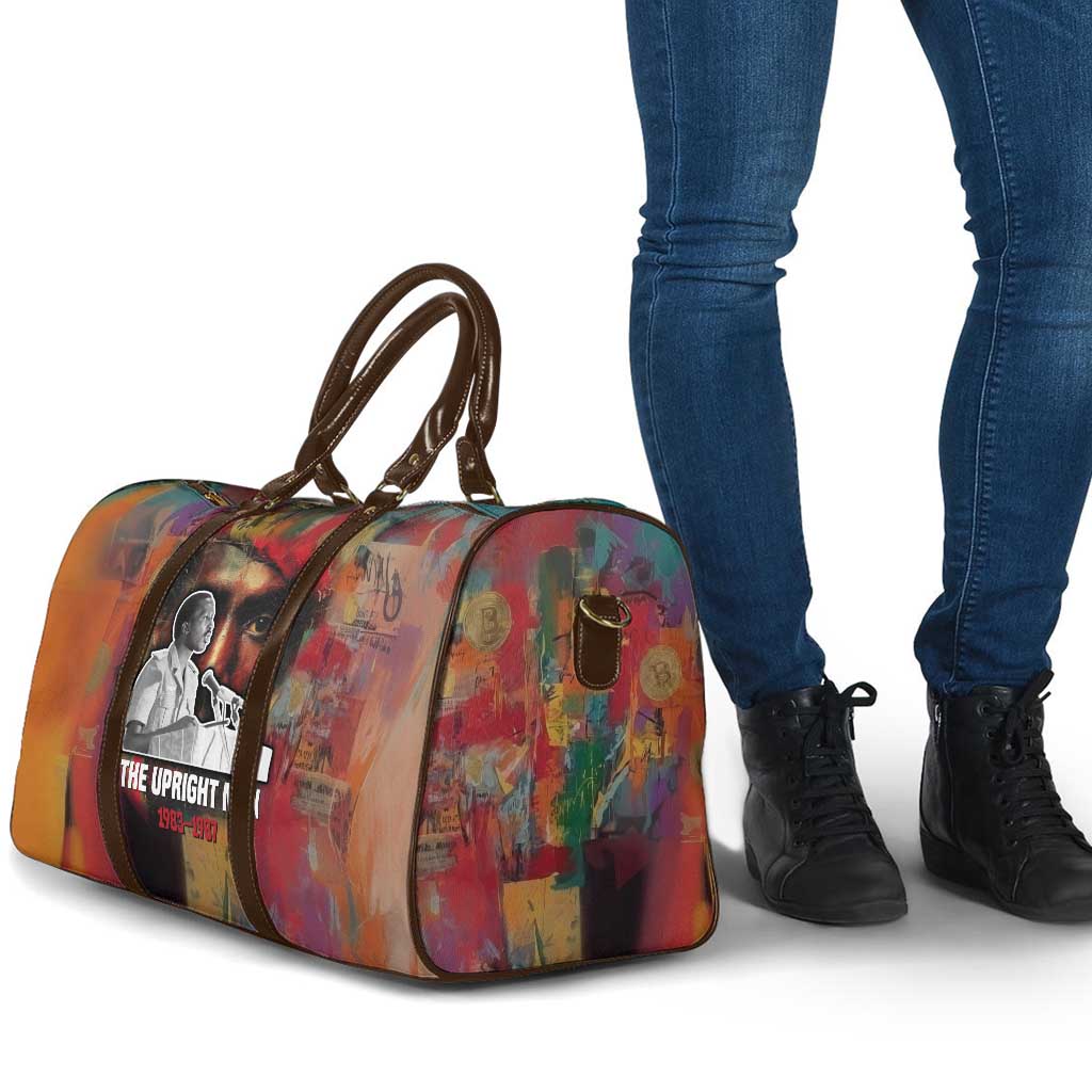 Thomas Sankara Burkina Faso Travel Bag with Bold Portrait and The Upright Man Tribute Design - Wonder Print Shop