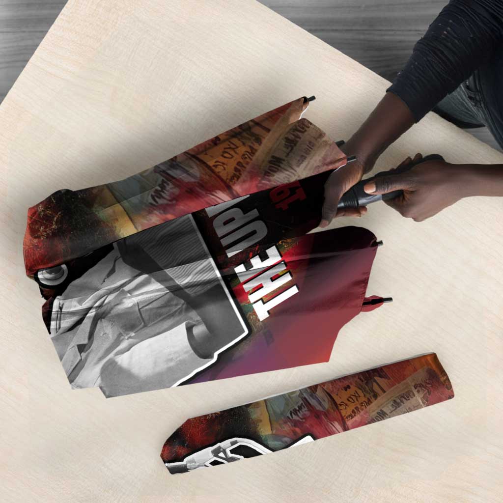 Thomas Sankara Burkina Faso Umbrella with Bold Portrait and The Upright Man Tribute Design - Wonder Print Shop