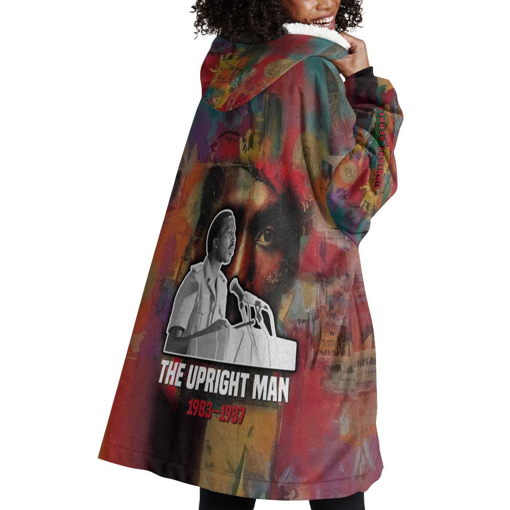Thomas Sankara Burkina Faso Wearable Blanket Hoodie with Bold Portrait and The Upright Man Tribute Design - Wonder Print Shop