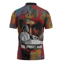Thomas Sankara Burkina Faso Zipper Polo Shirt with Bold Portrait and The Upright Man Tribute Design - Wonder Print Shop