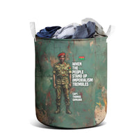 Burkina Faso Thomas Sankara Laundry Basket with Military Stance and Anti-Imperialist Quote Tribute Design - Wonder Print Shop