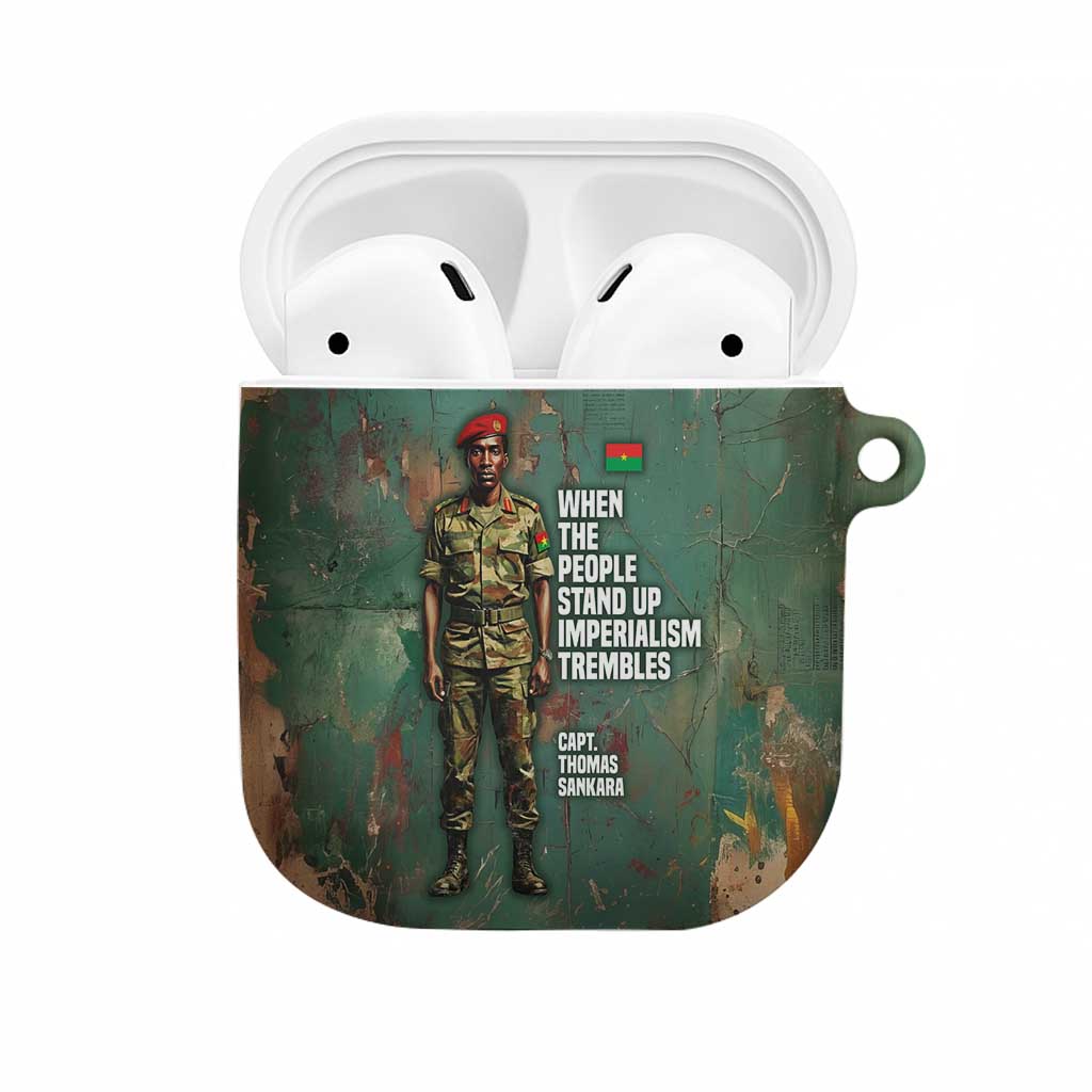 Burkina Faso Thomas Sankara AirPods Case with Military Stance and Anti-Imperialist Quote Tribute Design - Wonder Print Shop