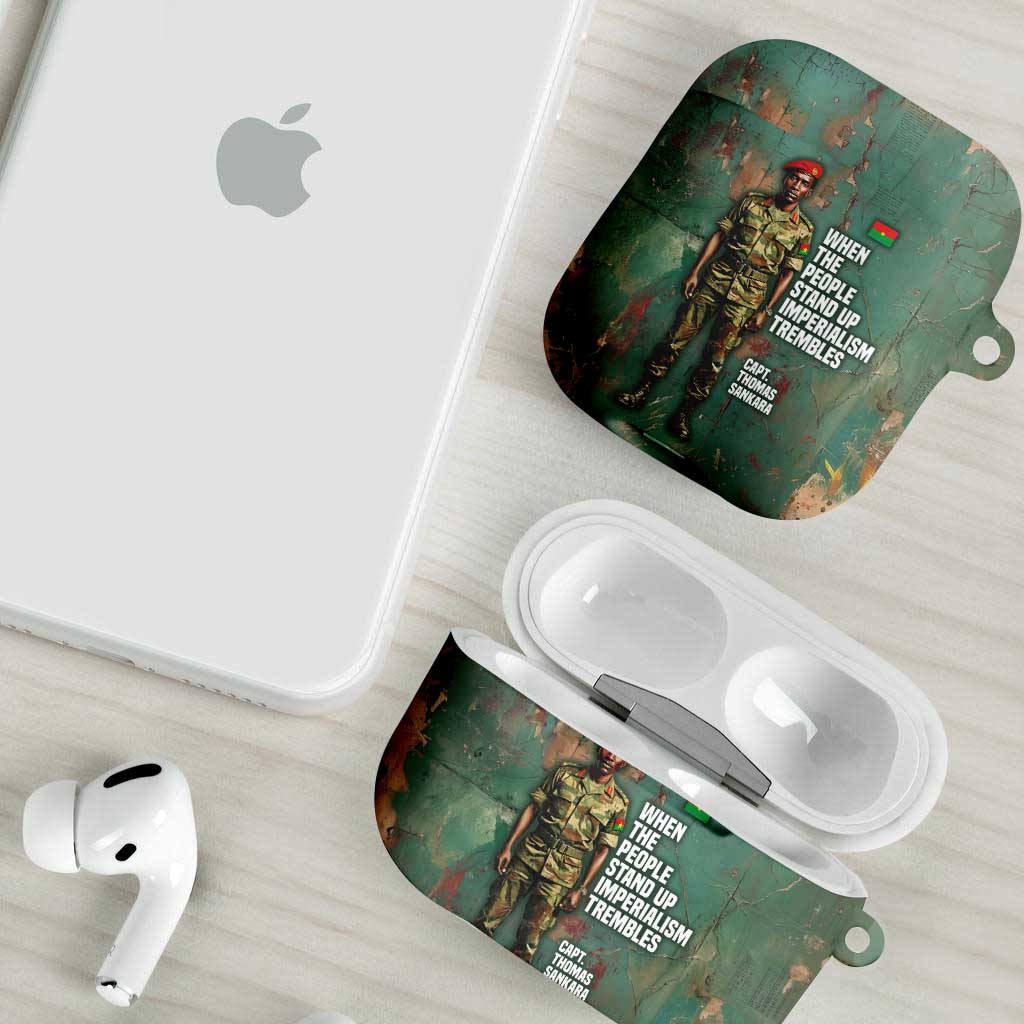 Burkina Faso Thomas Sankara AirPods Case with Military Stance and Anti-Imperialist Quote Tribute Design - Wonder Print Shop