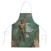 Burkina Faso Thomas Sankara Apron with Military Stance and Anti-Imperialist Quote Tribute Design - Wonder Print Shop