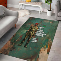 Burkina Faso Thomas Sankara Area Rug with Military Stance and Anti-Imperialist Quote Tribute Design - Wonder Print Shop