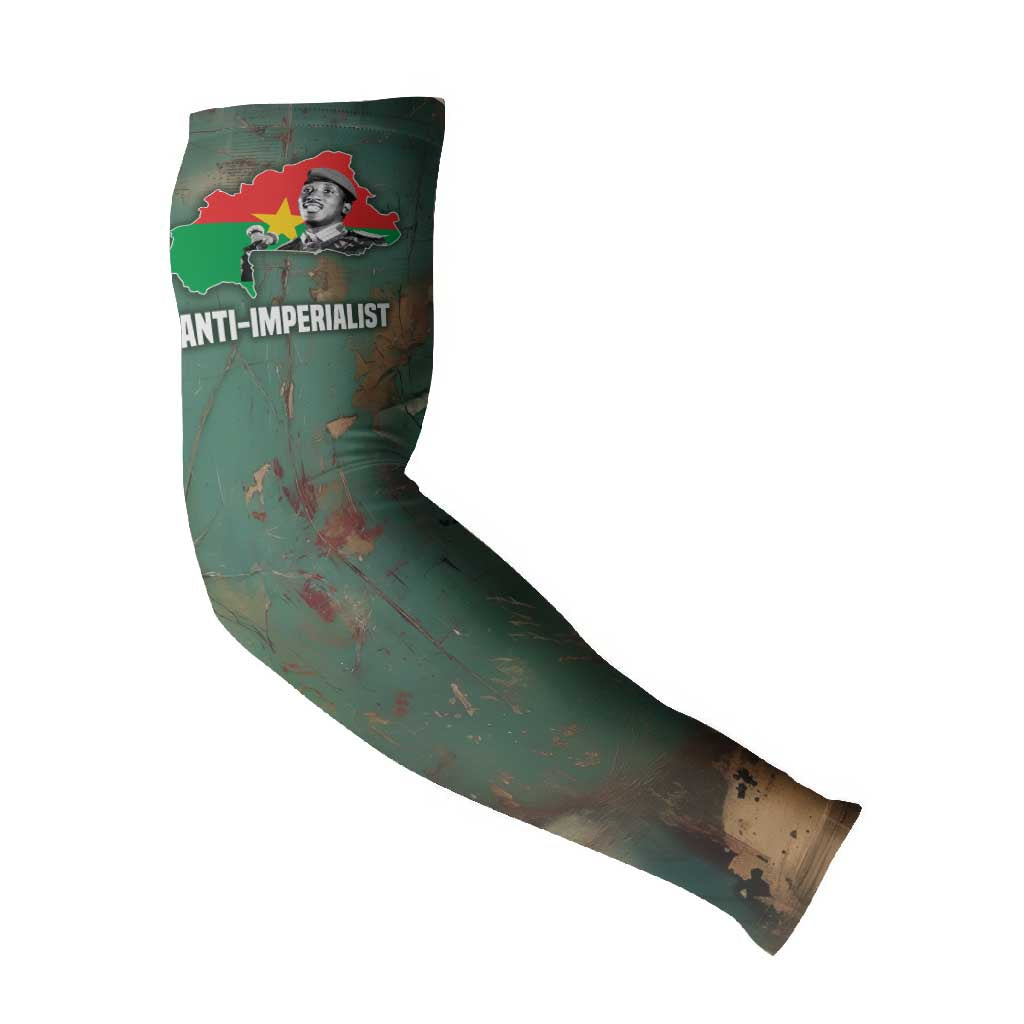Burkina Faso Thomas Sankara Arm Sleeves with Military Stance and Anti-Imperialist Quote Tribute Design - Wonder Print Shop
