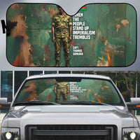 Burkina Faso Thomas Sankara Auto Sun Shade with Military Stance and Anti-Imperialist Quote Tribute Design - Wonder Print Shop