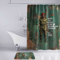 Burkina Faso Thomas Sankara Bathroom Set with Military Stance and Anti-Imperialist Quote Tribute Design - Wonder Print Shop