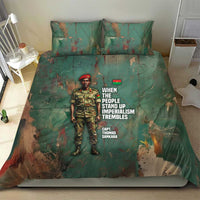 Burkina Faso Thomas Sankara Bedding Set with Military Stance and Anti-Imperialist Quote Tribute Design - Wonder Print Shop