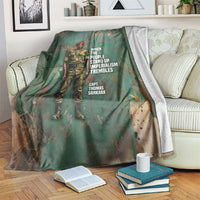 Burkina Faso Thomas Sankara Blanket with Military Stance and Anti-Imperialist Quote Tribute Design - Wonder Print Shop