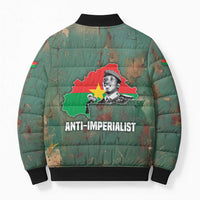 Burkina Faso Thomas Sankara Bomber Puffer Jacket with Military Stance and Anti-Imperialist Quote Tribute Design - Wonder Print Shop