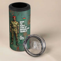 Burkina Faso Thomas Sankara 4 in 1 Can Cooler Tumbler with Military Stance and Anti-Imperialist Quote Tribute Design - Wonder Print Shop